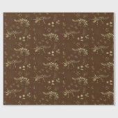 Fossil Digging Dinosaur Brown and Faux Gold Foil Cadeaupapier (Vlak)