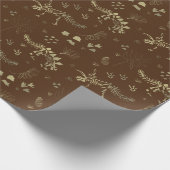 Fossil Digging Dinosaur Brown and Faux Gold Foil Cadeaupapier (Hoek)