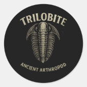 Fossil Echoes – Artisan Trilobite Ronde Sticker (Voorkant)