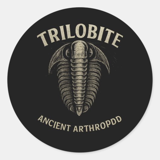 Fossil Echoes – Artisan Trilobite Ronde Sticker (Voorkant)