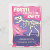 Fossil Excavation Dinosaur Birthday Party Kaart (Voorkant)