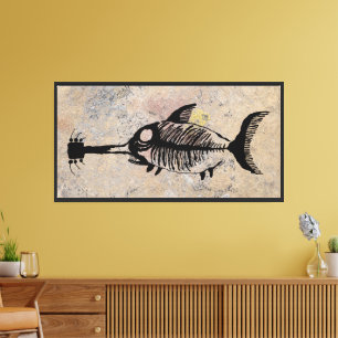 Fossil Fish Guitar Shark Talking Canyons, Nieuw Af Canvas Afdruk
