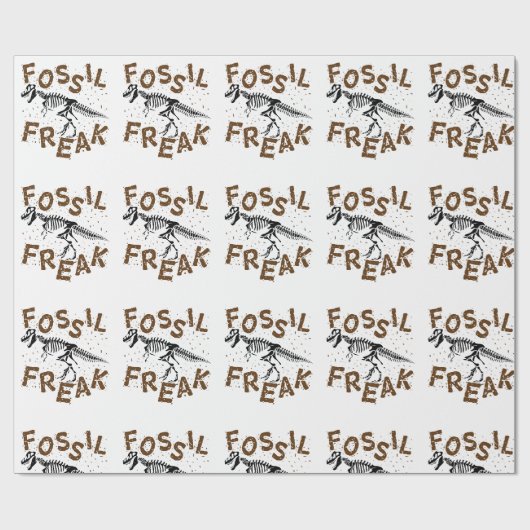 Fossil Freak Paleontology Dinosaur Botten Cadeaupapier (Vlak)