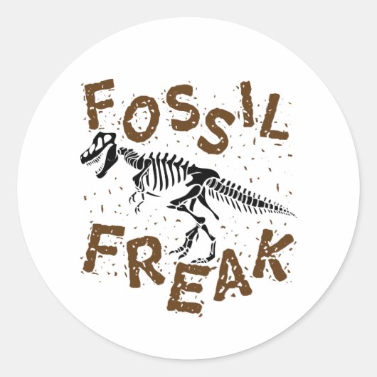 Fossil Freak Paleontology Dinosaur Botten Ronde Sticker (Voorkant)