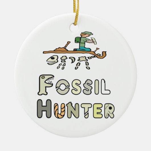 Fossil Hunter Keramisch Ornament (Voorkant)