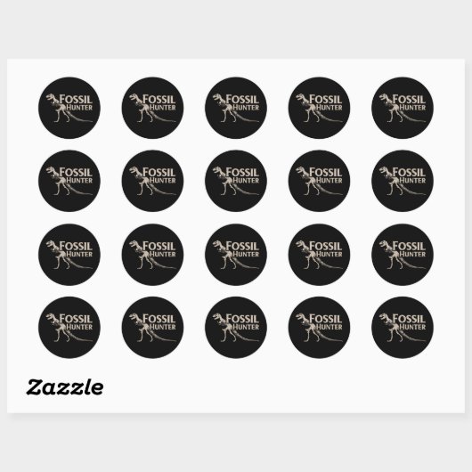 Fossil Hunter Paleontology Dinosaur Fossils Ronde Sticker (Vel)