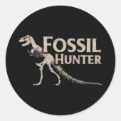 Fossil Hunter Paleontology Dinosaur Fossils Ronde Sticker (Voorkant)