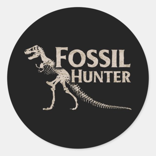 Fossil Hunter Paleontology Dinosaur Fossils Ronde Sticker (Voorkant)