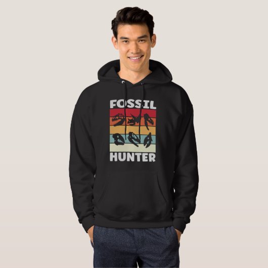 Fossil Hunter paleontoloog prehistorisch Hoodie (Voorkant volledig)