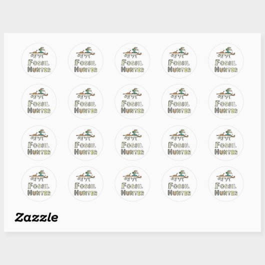 Fossil Hunter Ronde Sticker (Vel)