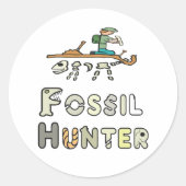 Fossil Hunter Ronde Sticker (Voorkant)