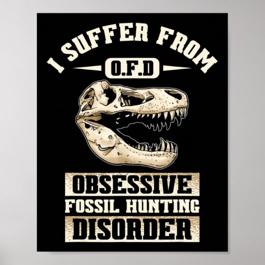 Fossil Hunting Dinosaur Botten Paleontoloog Fossi Poster (Voorkant)