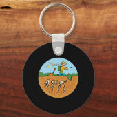 Fossil Hunting Dinosaur Botten Paleontoloog Fossi Sleutelhanger (Voorkant)