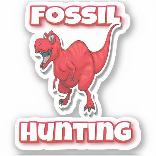 Fossil Hunting Tyrannosaurus Sticker (Voorkant)