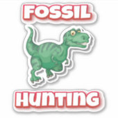 Fossil Hunting Tyrannosaurus Trex Sticker (Voorkant)