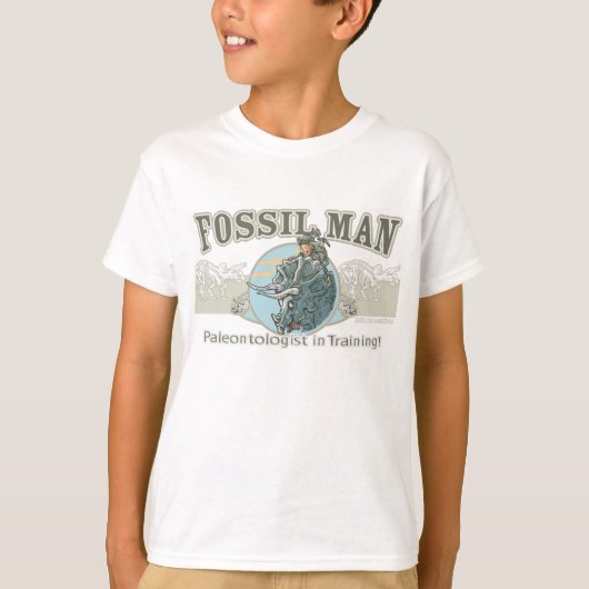 Fossil Man Paleontoloog T-shirt (Voorkant)