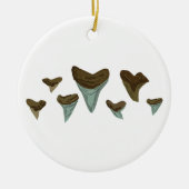 Fossil Shark Teeth Keramisch Ornament (Voorkant)