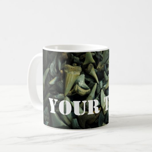 Fossil Shark Tooth Collectie Koffiemok (Voorkant links)