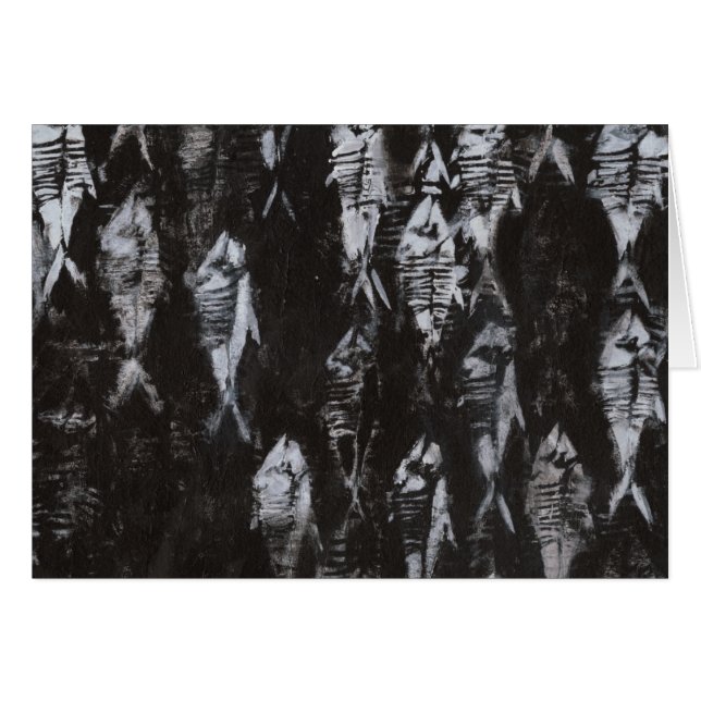 Fossil White Fish op zwarte achtergrond (Voorkant Horizontaal)