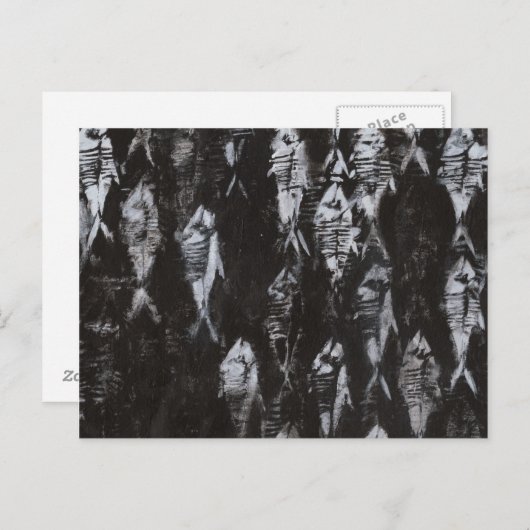 Fossil White Fish op zwarte achtergrond Briefkaart (Voorkant / Achterkant)