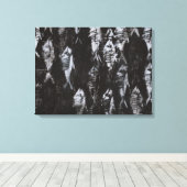 Fossil White Fish op zwarte achtergrond Canvas Afdruk (Insitu (Houten vloer))