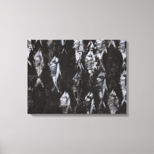 Fossil White Fish op zwarte achtergrond Canvas Afdruk