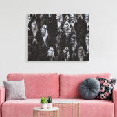 Fossil White Fish op zwarte achtergrond Canvas Afdruk (Insitu (Woonkamer))