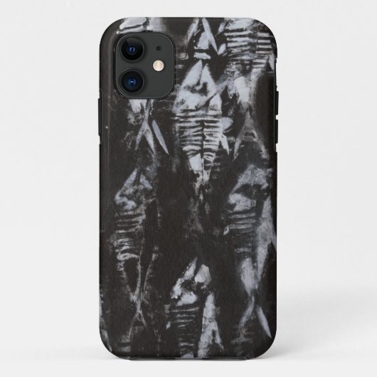 Fossil White Fish op zwarte achtergrond Case-Mate iPhone Case (Achterkant)