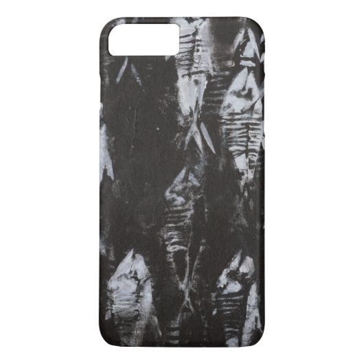 Fossil White Fish op zwarte achtergrond Case-Mate iPhone Case (Achterkant)