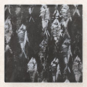 Fossil White Fish op zwarte achtergrond Glazen Onderzetter (Voorkant)