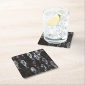 Fossil White Fish op zwarte achtergrond Kartonnen Onderzetters (Insitu)