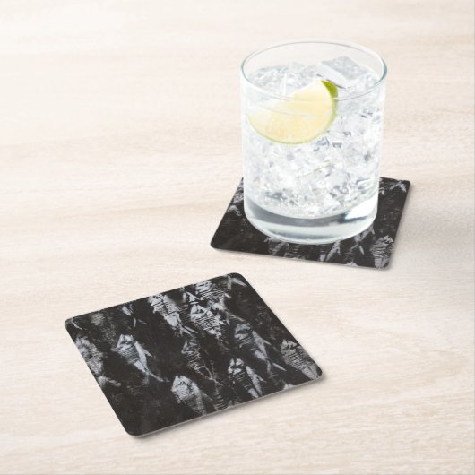 Fossil White Fish op zwarte achtergrond Kartonnen Onderzetters (Insitu)