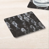 Fossil White Fish op zwarte achtergrond Kartonnen Onderzetters (Schuin)