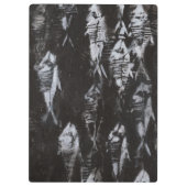 Fossil White Fish op zwarte achtergrond Klembord (Achterkant)