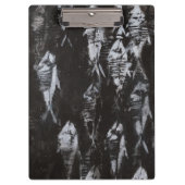 Fossil White Fish op zwarte achtergrond Klembord (Voorkant)