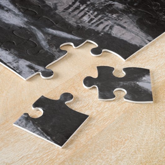 Fossil White Fish op zwarte achtergrond Legpuzzel (Zijkant)