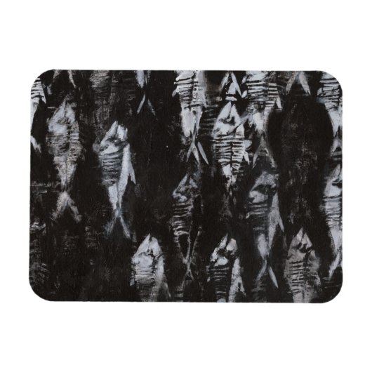 Fossil White Fish op zwarte achtergrond Magneet (Horizontaal)