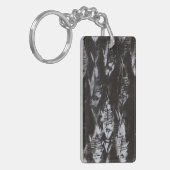 Fossil White Fish op zwarte achtergrond Sleutelhanger (Voorkant Links)