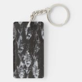 Fossil White Fish op zwarte achtergrond Sleutelhanger (achterkant)