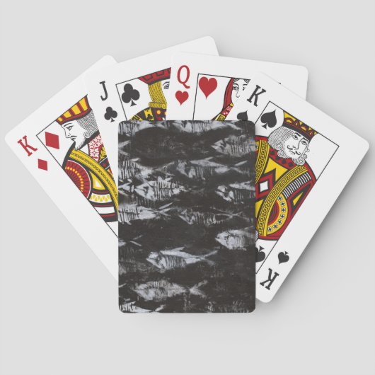 Fossil White Fish op zwarte achtergrond Speelkaarten (Achterkant)