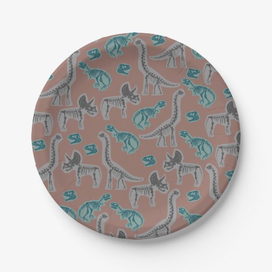 Fossilized Dinosaur Paper Plates Papieren Bordje (Voorkant)