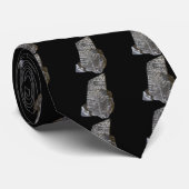 Fossilized Fern Leaves Foto op Black Stropdas (Opgerold)