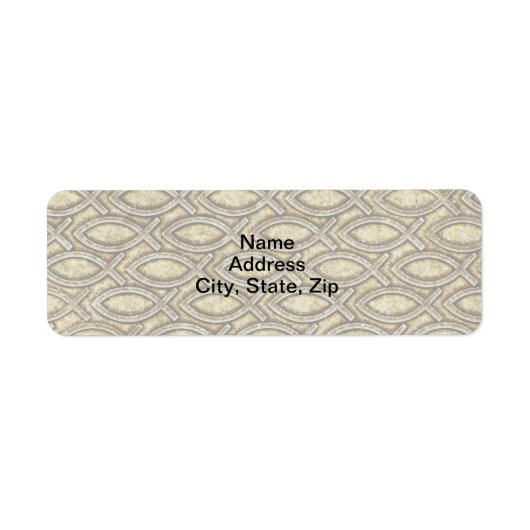 FOSSILIZED JESUS FISH ETIKET (Voorkant)