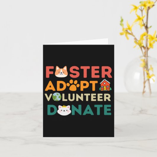 Foster Adopt Volunteer Donate Animal Rescue Shelte Kaart (Gele Bloem)