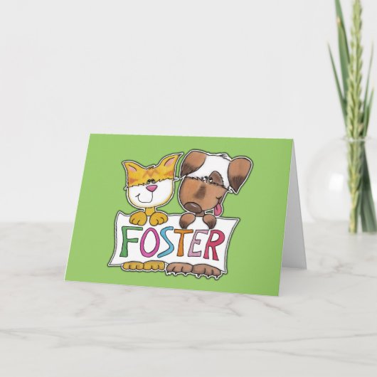 FOSTER Banner voor honden en katten vasthouden Bedankkaart (Voorkant)