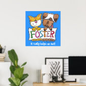 FOSTER Banner voor honden en katten vasthouden Poster (Thuiskantoor)