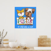 FOSTER Banner voor honden en katten vasthouden Poster (Keuken)