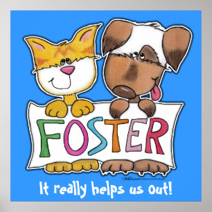 FOSTER Banner voor honden en katten vasthouden Poster