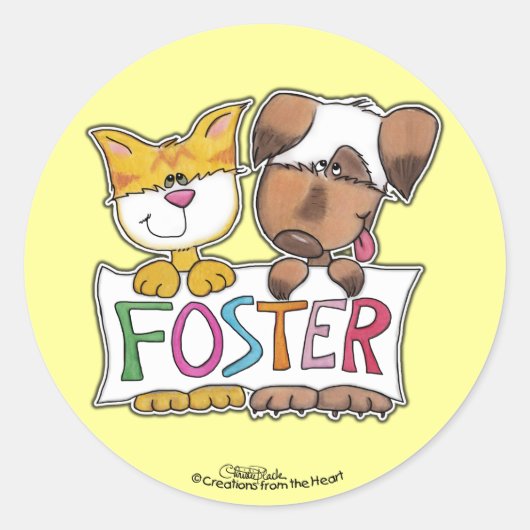 FOSTER Banner voor honden en katten vasthouden Ronde Sticker (Voorkant)