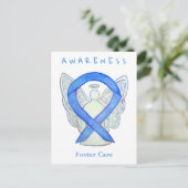 Foster Care Blue Awareness Lint Engel Kaarten (Staand voorkant)